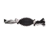Flamingo Jouet pour Chien Rugby Avec Câble 8x8x42cm Noir - Hygiène Dentaire