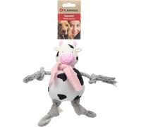 Flamingo Jouet pour Chien Sjalo Vache Blanc | 27x6,5x24cm | Peluche Douce avec Couineur - Stimulant et Réconfortant pour Votre Chien !