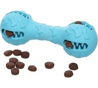 Flamingo Jouet pour Chien Tanno Haltère Bleu - 15,8x5,8x5,8cm - Peluche TPR avec Grelot - Jouet Sonore et à Mâcher - pour Petits et Moyens Chiens - Hygiène Dentaire et Jeux Actifs