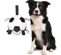 Flamingo Jouet pour Chien Towa Ballon de Football avec Rubans 19cm Blanc/Noir - Flottant
