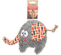 FLAMINGO Jouet pour Chiens Saffia Éléphant Gris - 24x7,5x17cm - avec Corde et couinement - Résistant et Amusant pour Mastication et Jeux Actifs