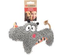 FLAMINGO Jouet pour Chiens Saffia Rhinocéros - 22x5,5x16,5cm - avec Corde et couinement - Résistant et Amusant pour Mastication et Jeux Actifs