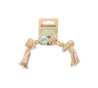 Flamingo Jouet pour Chiot Chanvre Luro os noué 2 Noeuds Brun S - 22x4x4cm