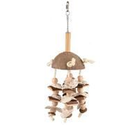 FLAMINGO-Jouet pour perroquet coloris beige en coco Flamingo Jo Sully Corde et Luffa - 47 cm