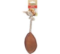 Flamingo - Jouet SWA Ballon de Rugby avec Corde - Résistant et Ludique - Idéal pour Labrador, Berger Allemand, Golden Retriever et Boxer - Marron