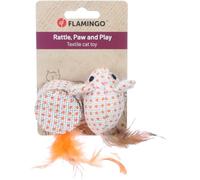 FLAMINGO Jouet Texo Disque + Souris Orange 10x6,3x4CM