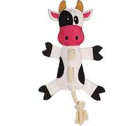 FLAMINGO - Jouet Vache avec Corde 38 cm pour Chien