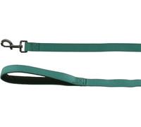 Flamingo Laisse Abbi Vert 130cm 25mm - Poignée Souple en néoprène - Mousqueton à Une Finition Brillante Grise foncée