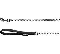 Flamingo Laisse Chaîne pour Chien Trero Noir - 1m, 16mm - Résistante et Anti-Mordillage | Poignée Rembourrée et Mousqueton Solide