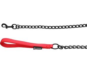 Flamingo Laisse Chaîne pour Chien Trero Rouge - 700cm, 19mm - Résistante et Anti-Mordillage | Poignée Rembourrée et Mousqueton Solide