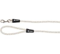 FLAMINGO Laisse Chien - Lago Blanc & Noir - 130cm L x 1,2cm B x 1,2cm H - Lin - Mousqueton chromé - Robuste et Pratique - pour des promenades sûres