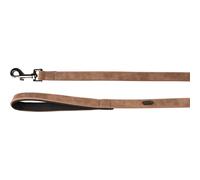 Flamingo Laisse Delu Brun Simili Cuir pour Chien Avec Mousqueton Neoprengriff