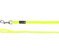 Flamingo Laisse d'entraînement et à Pister pour Chien Caspar Jaune Fluo - 1500cm 17mm - Imperméable et Facile à Nettoyer - avec poignée