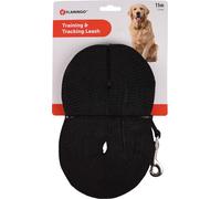 Flamingo Laisse D'entrainement Et À Pister Ziggi Noir 1500cm 20mm
