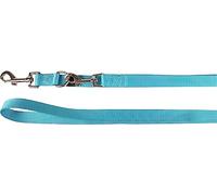 Flamingo Laisse d'entraînement pour Chien Ziggi Turquoise - 200cm 20mm - Réglage à 3 Positions: Courte, Longue ou en Mains Libres