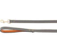 Flamingo Laisse pour Chien Virginia Gris 130cm 20mm - Le Mousqueton a Une Finition Mate dorée - avec Anneau pour acessoires