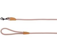 Flamingo Laisse pour Chiot Malibu Taupe - 130cm 6mm - Mousqueton avec Finition Mate Noir
