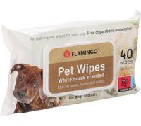 Flamingo Lingettes Imprégnées Reini Parfum Musc Blanc - 40 Pièces, sans Parabènes et Alcool, Ouverture Refermable