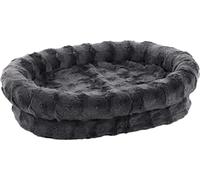 Flamingo Lit pour Chien Chat Dorian Gris - Coussin pour Chien Chat - Panier pour Chien Chat - 54x41x14cm - Lavable - Fond Anti-dérapant - Housse Amovible - Lieu de Couchage Doux et Confortable