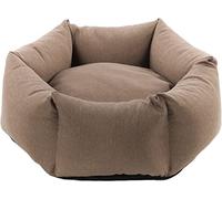FLAMINGO Lit pour Chien Chat Panama Hexagonal avec Fermeture éclair Taupe - 50x30x18cm - Coussin pour Chien