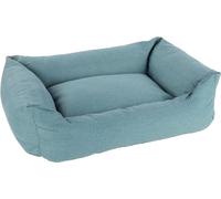 Flamingo Lit pour Chien Chat Valeco Bleu Rectangle - Panier pour Chien Chat - 100x80x30cm - Lavable - Fond Anti-dérapant - Housse Amovible - Lieu de Couchage Doux et Confortable