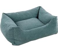 Flamingo Lit Velluto Bleu pour Chien Chat - Panier pour Chien Chat - 80x67x22cm - Lavable - Fond Anti-dérapant - Housse Amovible Lieu de Couchage Doux et Confortable