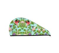 Flamingo Love Flowers Coral Velvet Dry Hair Cap pour femme - Pratique pour la maison, les voyages et les fêtes à la piscine. Parfaitement pensé