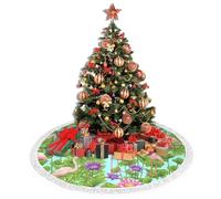 Flamingo Love Flowers Jupe de sapin de Noël 76,2 cm, 91,4 cm, 121,9 cm, utilisée pour la décoration de sapin de Noël. Festival, Nouvel An