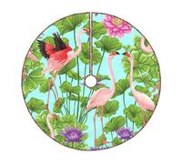 Flamingo Love Flowers Jupe de sapin de Noël 76/91/122 cm Décoration de vacances intérieur/extérieur