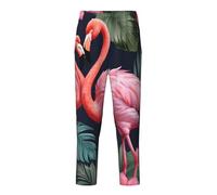 Flamingo Love Flowers Print Casual Wear Home Relaxation Soft Pyjama Pants Women Men Pants Theme Party, noir, XS(5-6)