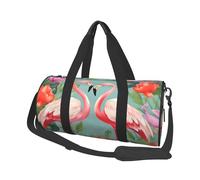 Flamingo Love Flowers Sac de sport pour femme et homme Article personnel Sac de voyage en toile Sac de week-end Sac de voyage léger Sac de sport Sac de sport Sac à main Noir Taille unique, Noir