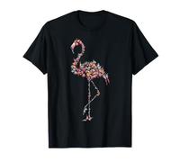 Flamingo Lover Papillon Motif Animal Art T-Shirt