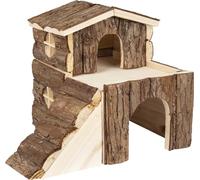 Flamingo Maison pour Rongeur Keldry Brun - 25,5x22x20cm - sans Fond - Maison en Haut est Amovible pour Un Nettoyage Facile