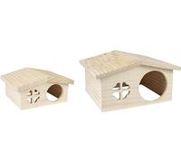 Flamingo Maison pour Rongeur Stally Naturel S - 19,5x17x9,5cm - sans Fond - 1 Ouverture