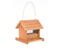 Flamingo Mangeoire Oiseaux extérieur - Ludvig Naturel - 19 cm - pour graines - Cèdre & plexiglas - Couvercle Amovible - Peu d’Entretien