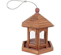 Flamingo Mangeoire Oiseaux extérieur - Tica Maison - 23 cm - pour graines - Cèdre et plexiglas - Couvercle Amovible - Peu d’Entretien