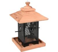 Flamingo Mangeoire Oiseaux extérieur - Zulma Naturel - 32 cm - pour cacahuètes - Bois Durable - Design Maison