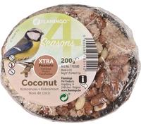 Flamingo mangeoire pour Oiseaux - Demi-Noix de Coco garnie de Noix - 200g
