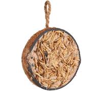 Flamingo mangeoire pour Oiseaux - Demi-Noix de Coco garnie de vers de Farine - 200g