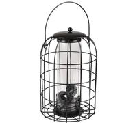 Flamingo mangeoire pour Oiseaux Elma - silo en métal et Plastique Noir - Pratique et résistant - 17,5x17,5x27cm