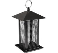 Flamingo mangeoire pour Oiseaux Hilma - silo en métal avec Grillage - Robuste et Pratique - 14x14x22cm