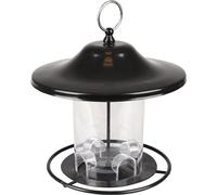 Flamingo mangeoire pour Oiseaux Wilmer - silo Noir en métal et Plastique - 21,5x21,5x20,5cm