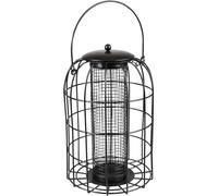 Flamingo mangeoire pour Oiseaux Ylva - silo en métal Noir pour graines et Noix - 17,5x17,5x27cm