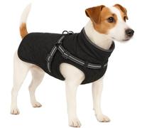Flamingo - Manteau d’Hiver pour Chien Duker Noir - Taille A:35cm B:36cm C:52cm - Imperméable et Chaud - Idéal pour Teckel, Shih Tzu, Bichon Frisé et Coton de Tuléar