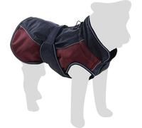 Flamingo Manteau d'hiver pour Chien Eisberg Bleu foncé & Bordeaux - Taille 50cm (A: 50 cm, B: 48 cm, C: 60-68 cm) - Idéal pour Shiba Inu, Border Terrier, Jack Russell, Carlin & Boston Terrier