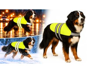Flamingo Manteau d'hiver pour Chiens Eisbär - Fluo Jaune - Taille 75 cm (A: 75 cm, B: 60-82 cm, C: 91-102 cm) - Idéal pour Labrador, Golden Retriever, Husky, Malinois et Dobermann
