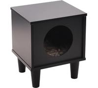 Flamingo Meuble pour Chat Donum Cube Noir - 34x30x40,5cm - Coussin Amovible - Lavable à la Main - Possède des Pieds