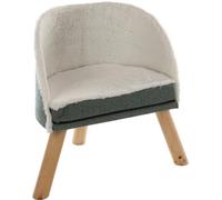 Flamingo Meuble pour Chat Scandi Vert Menthe & Blanc & Naturel - 53x34,5x51cm - Coussin Amovible - Lavable à la Main - Possède des Pieds