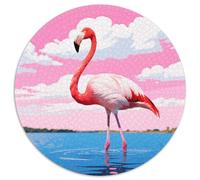 Flamingo Mit 1000 Teilen Puzzle Rund Puzzle Für Erwachsene Und Kinder Pädagogisches Für Erwachsene Kinder Buntes Tier Stressabbau-Spielzeug 1000pcs (67.5x67.5cm)