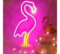Flamingo Neon Sign USB/fonctionnement de la batterie Convient pour la décoration dans la chambre à coucher, le salon et la Chambre des enfants comme cadeau pour la famille, les enfants et les amis